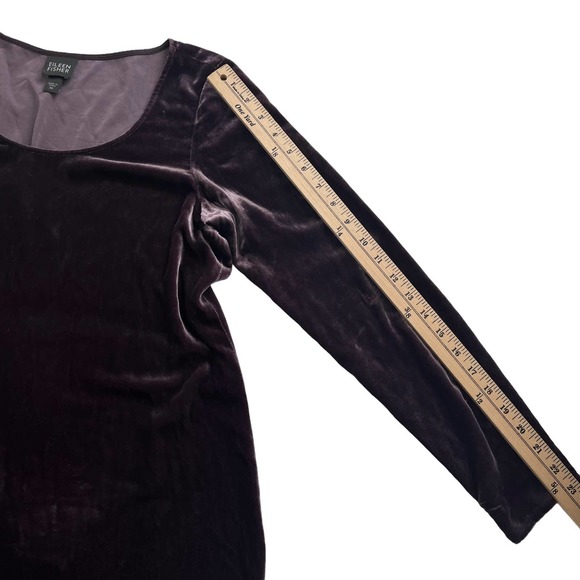 Eileen Fisher Scoop Neck Velvet Long Sleeve Tunic Top Women Size S-XS - Picture 11 of 16